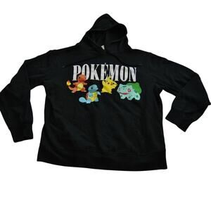 Pokemon Starter Pokemon Large Black Hoodie w/ Front Pocket